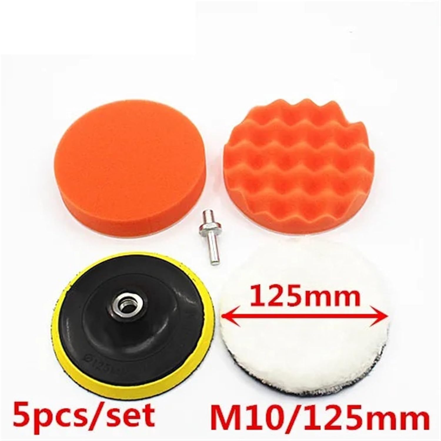 5pcs/Set 125mm 5 Inch Sponge Polishing Waxing Buffing Pads Kit +Drill