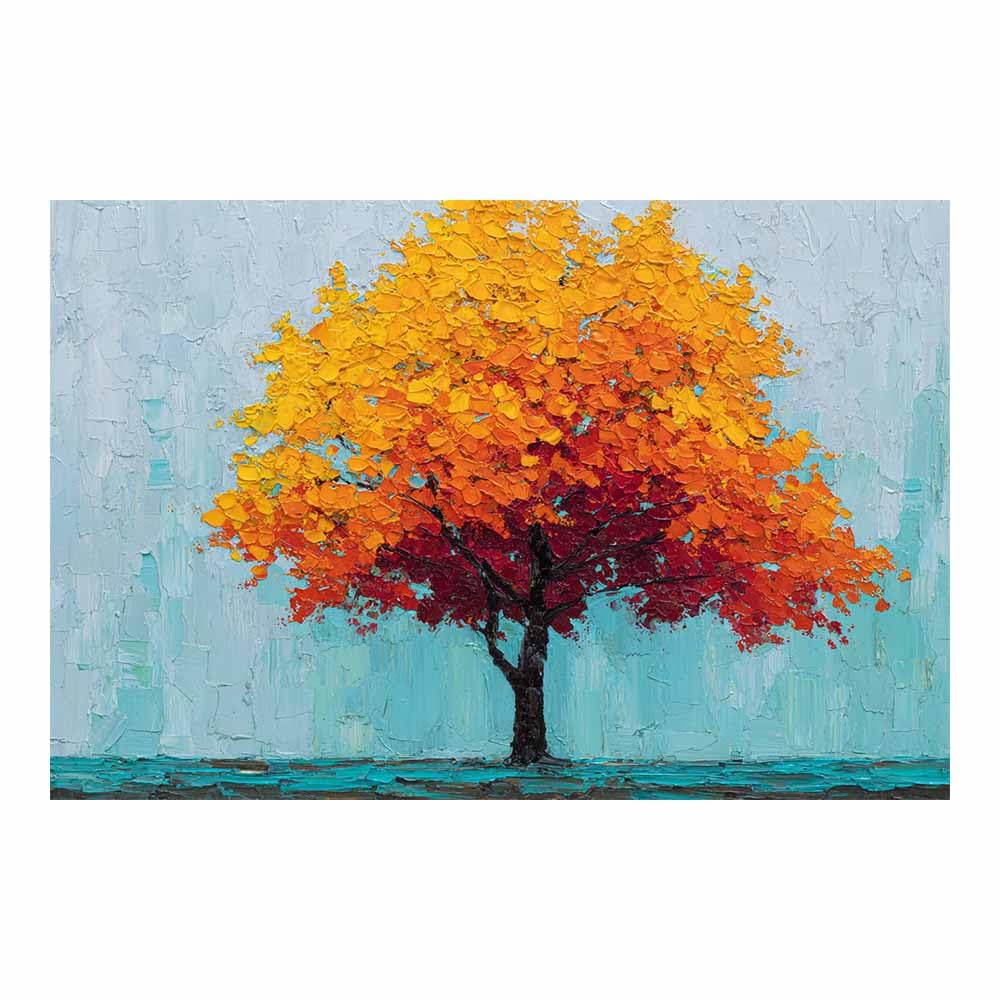 HOQIU Wall Pictures Golden Mountain Tree tree poster, landscape wall art, for Living Room Bedroom Bathroom.(Multicolor)-80x120cm Unframed