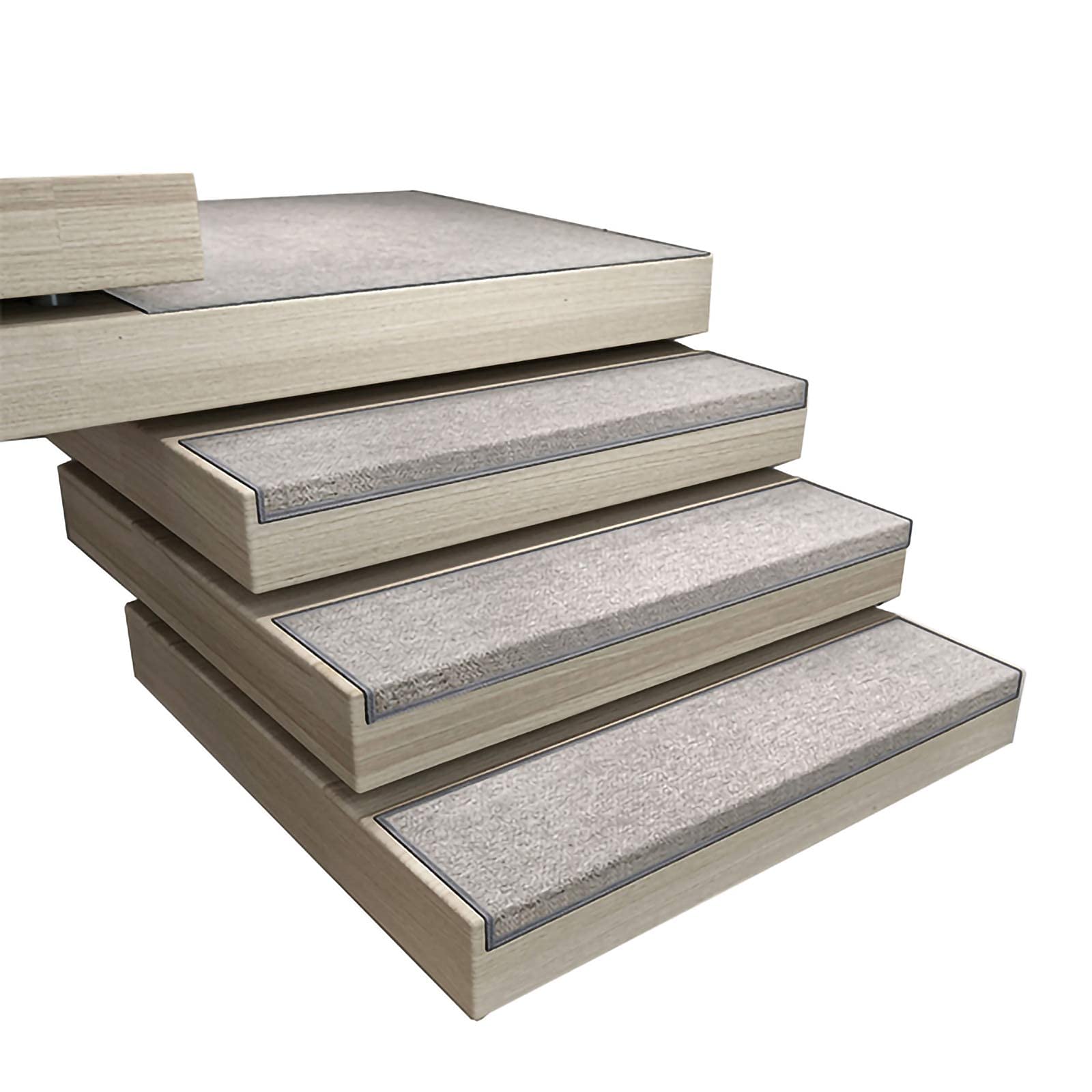 Stair Carpet Treads Self Adhesive Stair Mats, 10 Pcs Polyester Fabric Step Pads Carpet, Non Slip Adhesive Rug, Mat For Hard Floor Staircase Multiple Colours Size Availab Comfortable And Soft