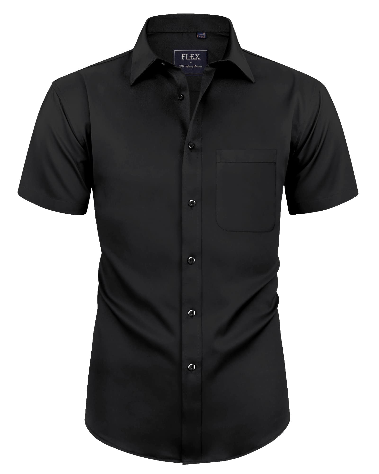 J.VER Herren Hemd Kurzarm Freizeithemd mit Tasche Regular fit Businesshemd Bügelleichte Oberteile Männer Modern