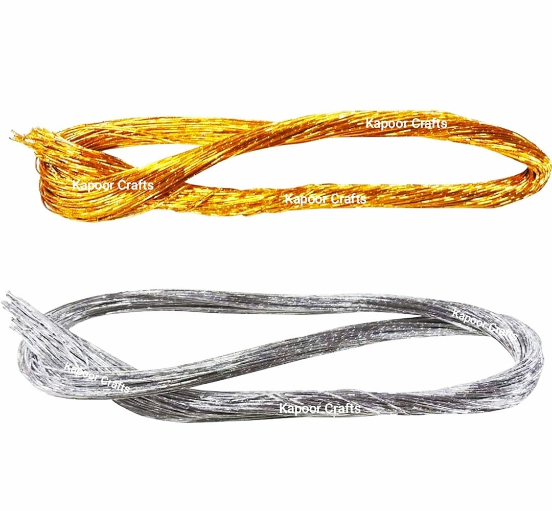 Flexible Wire used for Flower Making DIY Crafts stockings Width 1 mm Length 26 Inches Pack of 300 Pieces Approx (Golden and Silver)