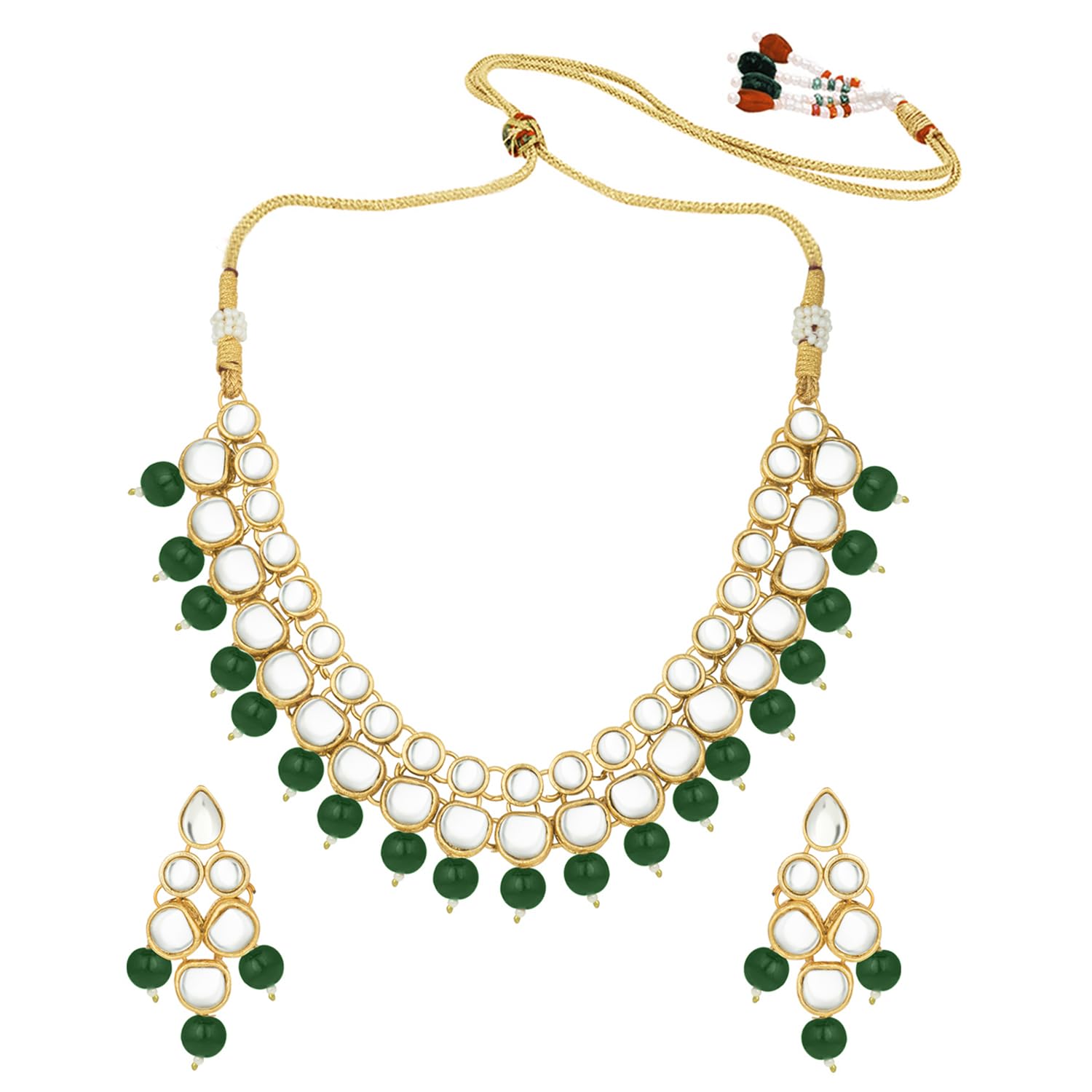 Peora 18K Gold Plated Indian Ethnic Kundan White Pearl Traditional Necklace Jewellery Set with Earrings for Women (B07RMKNJFP) Amazon Price History, Amazon Price Tracker