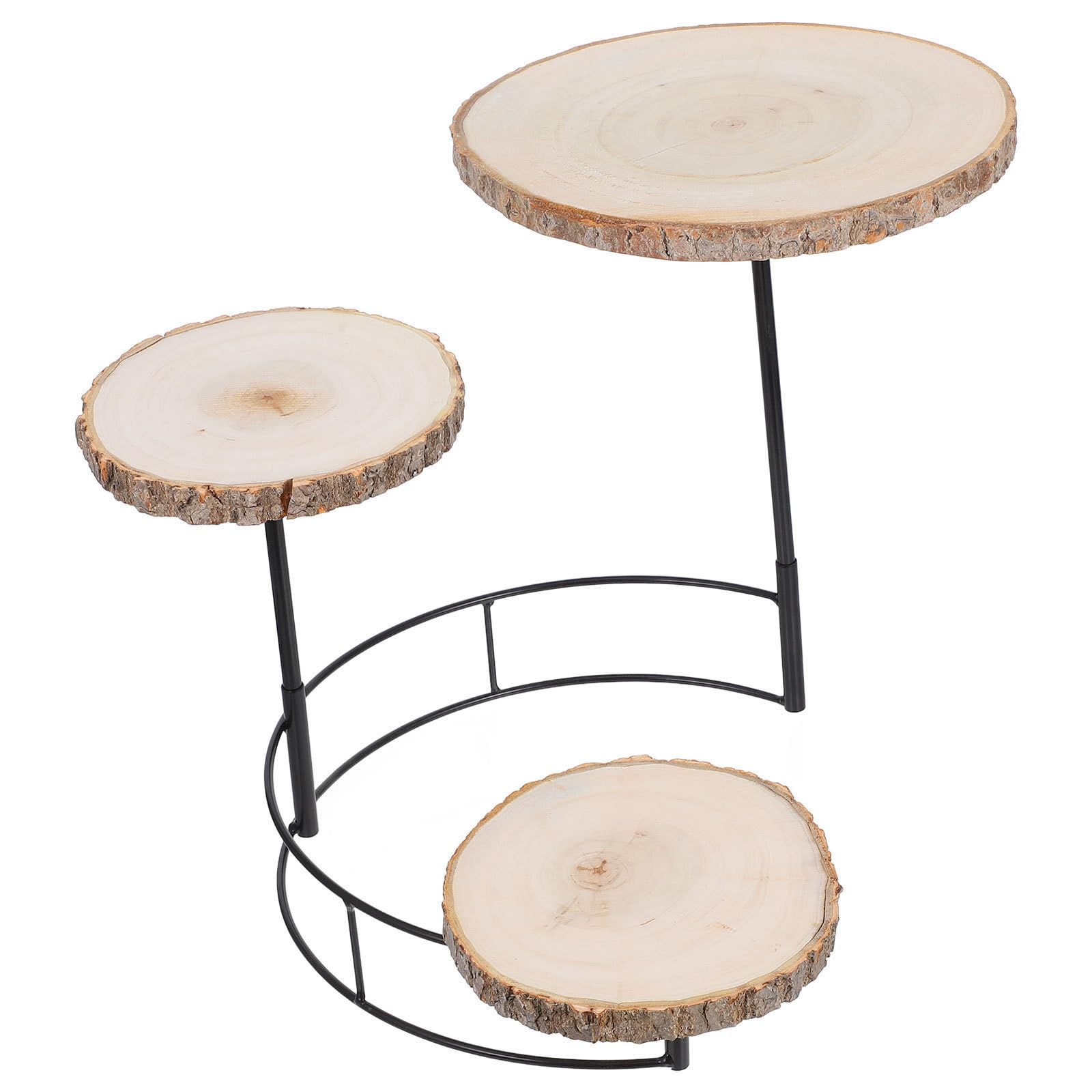 Zerodeko Soporte para Pasteles de Madera E Hierro de 3 Niveles Khaki