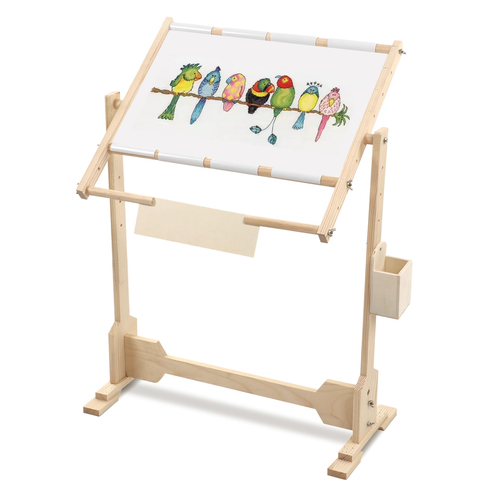 14CT - Soporte de Bordado Ajustable de Madera Para Marco de Punto de Cruz