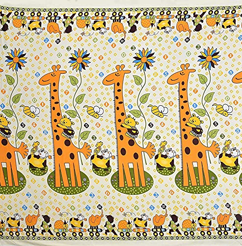 Image of Glace Cotton Printed King Size Double Bed Elastic Fitted Bedsheet with 2 Pillow Cover (Ziraaf Print)