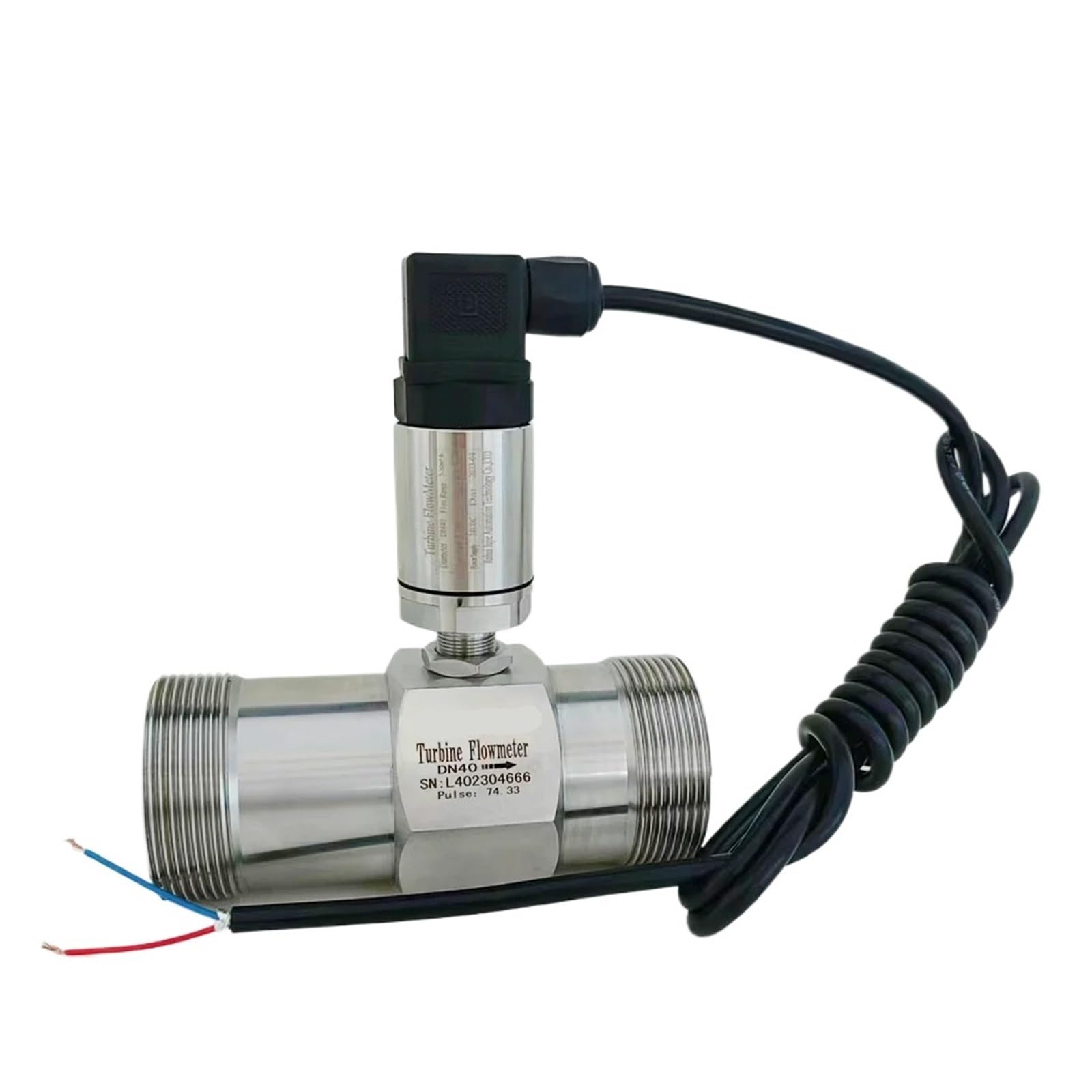 BALYDLUL 4-20mA Flow Meter Sensor For DN15 DN20 DN50 Turbine Flowmeter(DN25 SS304 4-20mA)