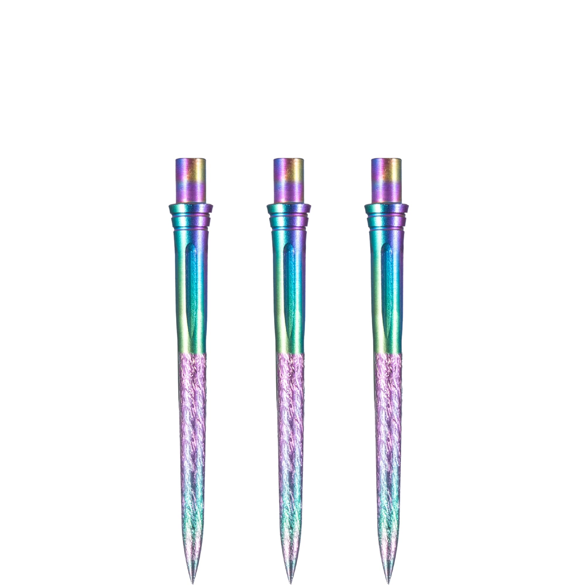 Caliburn Evo Dart Points | Roughed Smooth Grip | No Lip Design | Precision Steel Tip Dart Points | Multiple Colours (Rainbow, 28mm)