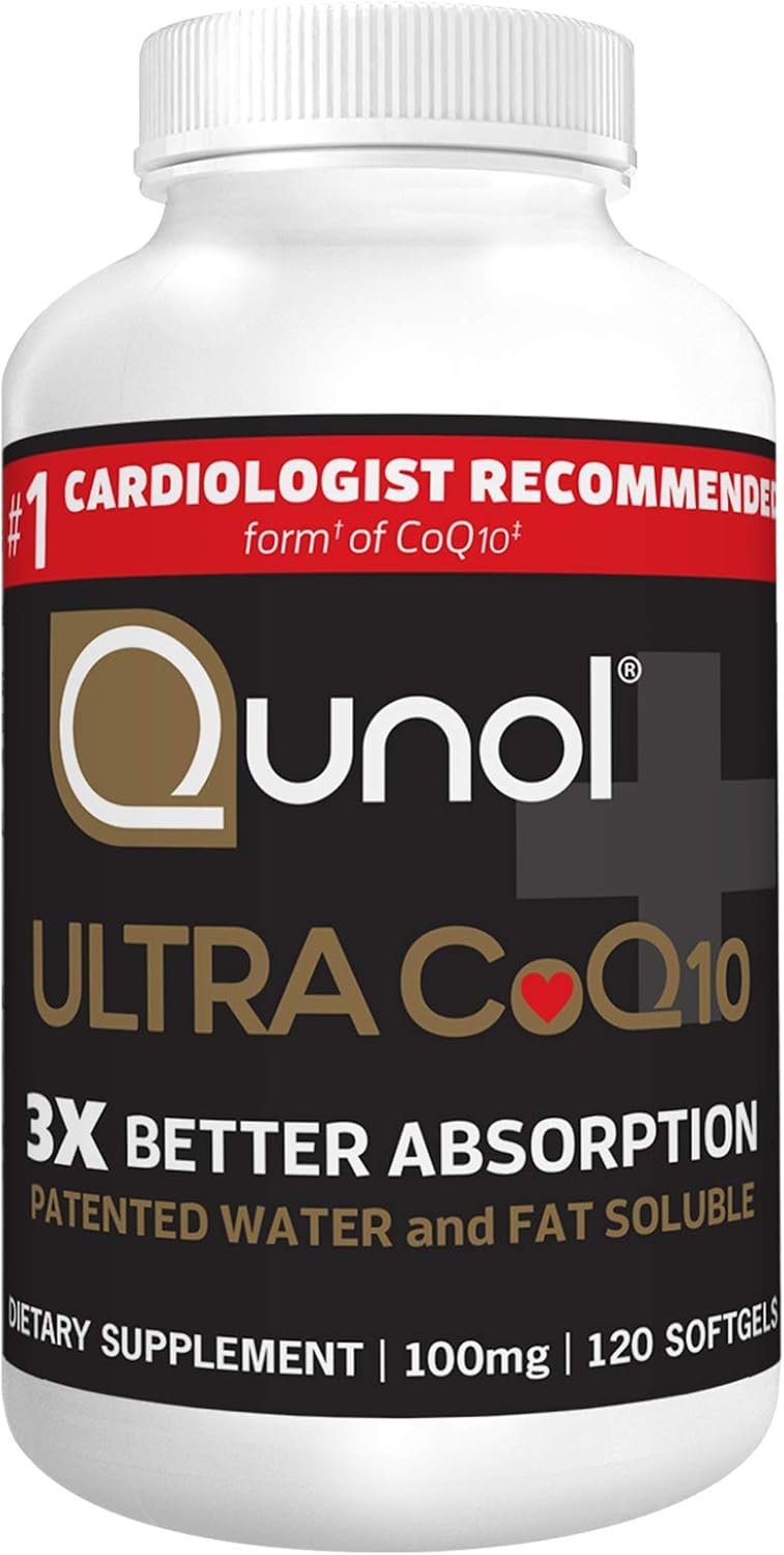 Qunol Ultra CoQ10 100mg, 3x Better Absorption, Patented Water and Fat Soluble Natural Supplement Form of Coenzyme Q10, Antioxidant for Heart Health, 120 Count Softgels : Health & Household