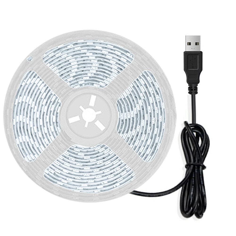 ausuky LED Strip Light Flexible Lamp Diode Tape Set TV Desktop Screen Backlight 5V USB (White Light+2m)
