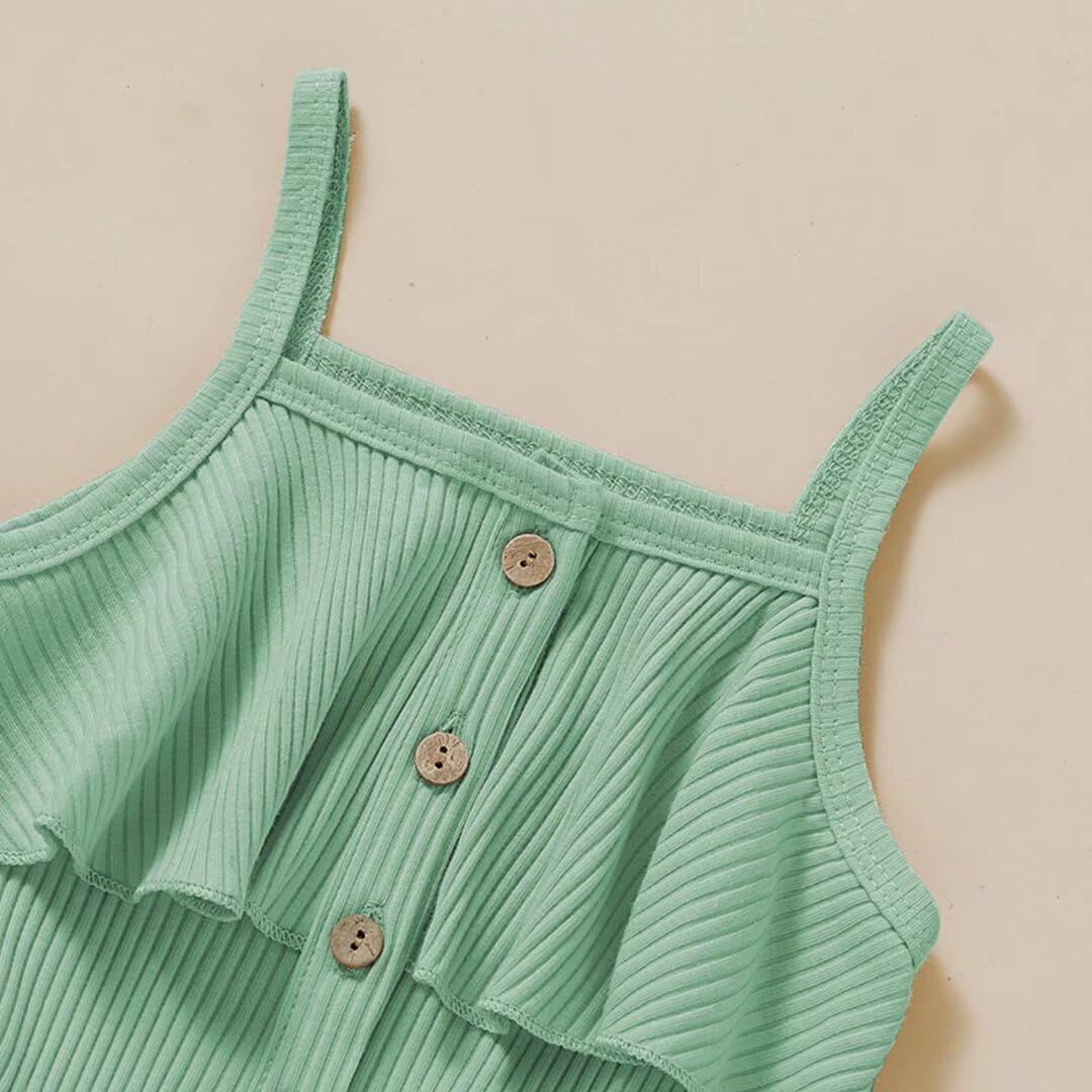 Ropa de bebé para niña, sin mangas, con tirantes halter, enterizo casual de verano