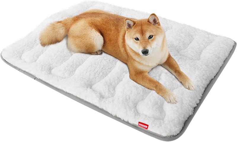 Tapete para Cama e Caixa de Transporte para Cães Moonsea com Pelúcia Macia e Base Antiderrapante 91,44 x 58,42 cm