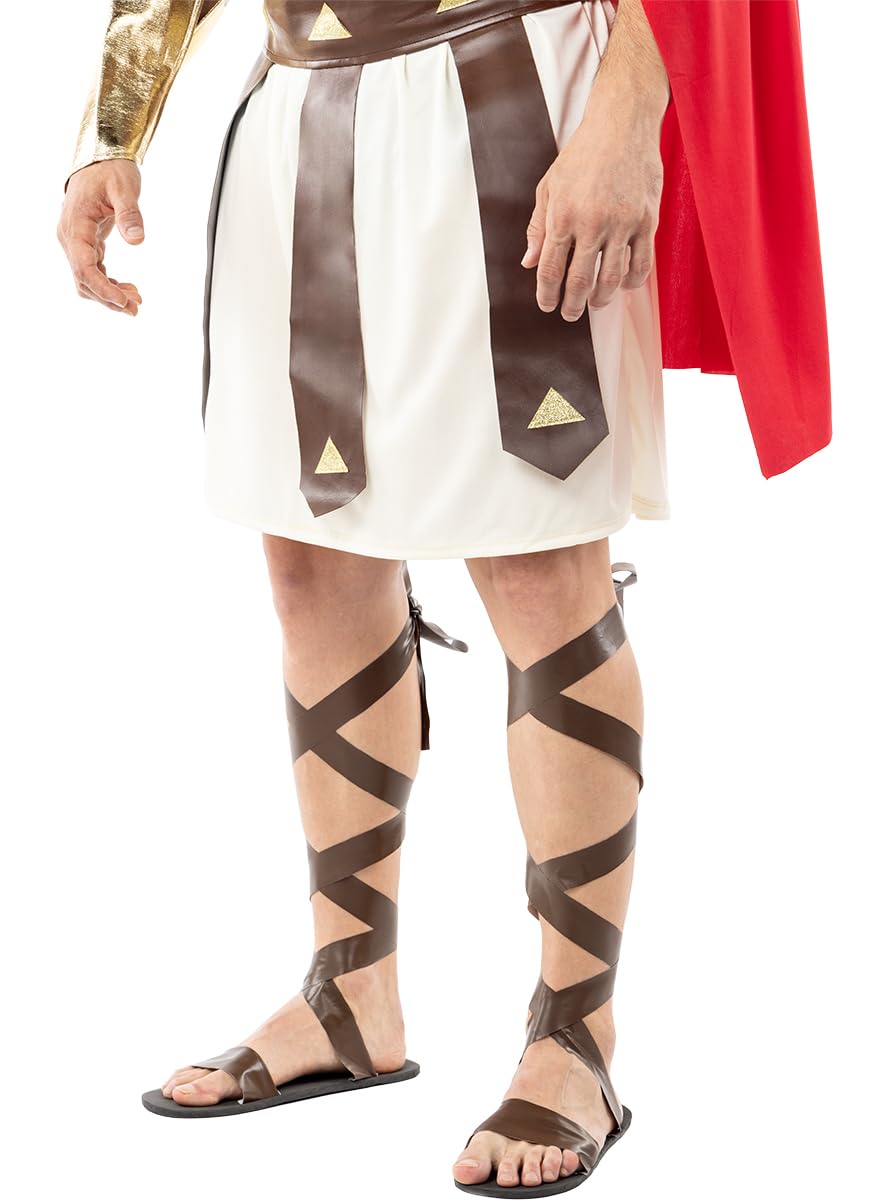 Funidelia | Sandales romaines pour homme Rome, Gladiateur, Centurion, Cultures & Traditions - Accesoires pour Adultes, accessoire pour déguisement - Marron