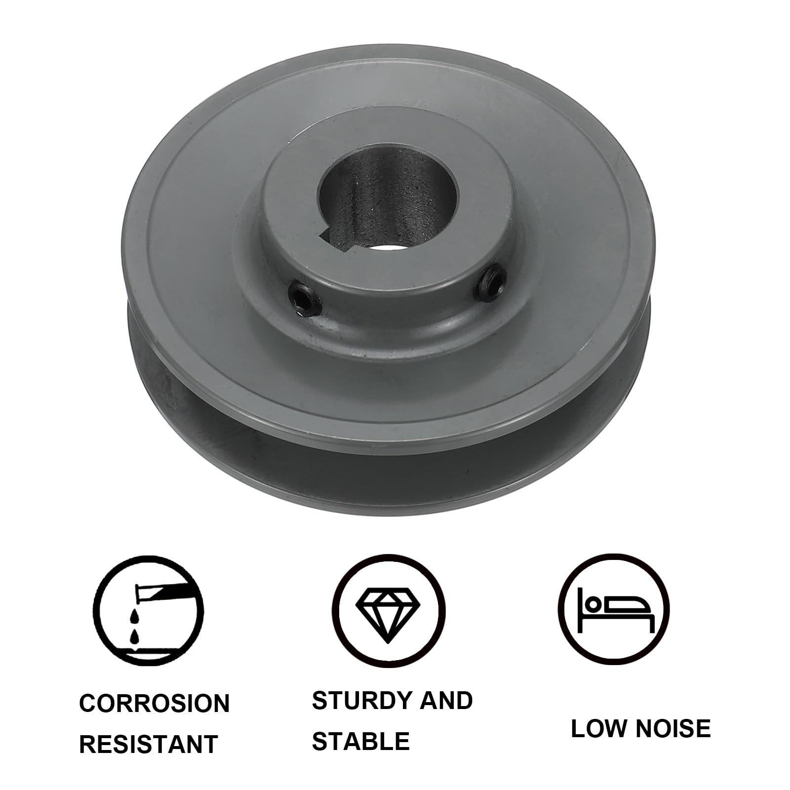 uxcell BK40-1 Poulie à courroie trapézoïdale 2,5 cm Alésage 3,95 po OD Poulie à rainure unique en fonte Section ceinture pour ceinture 3L ou B