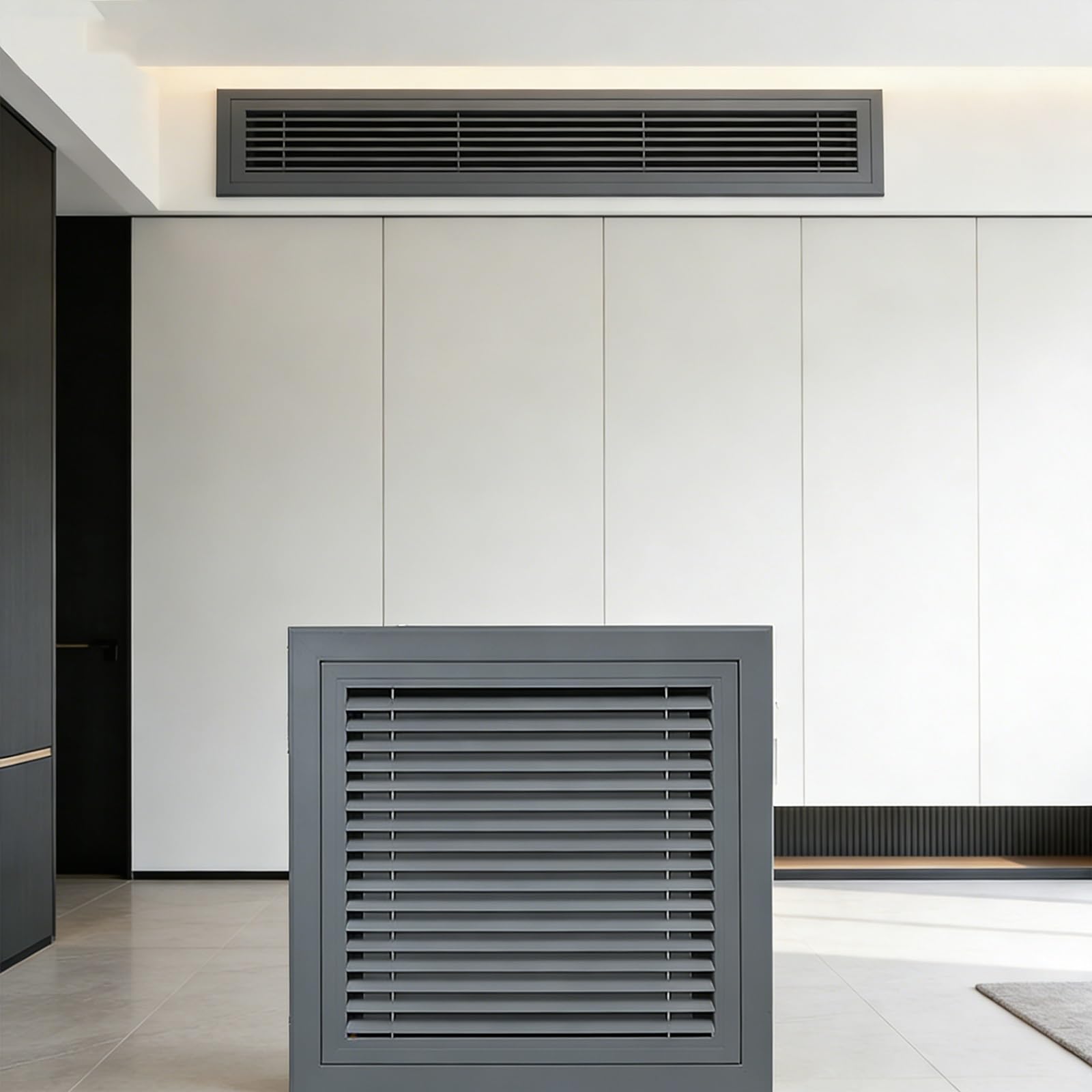 Luftrücklaufgitter, 30,5 x 30,5 cm, Lamellen-Design für optimale Luftzirkulation, inklusive Schrauben, ideal für Wand- und Deckenlüftungen, Innen- und Außenbereich, weiße Lüftungsabdeckung