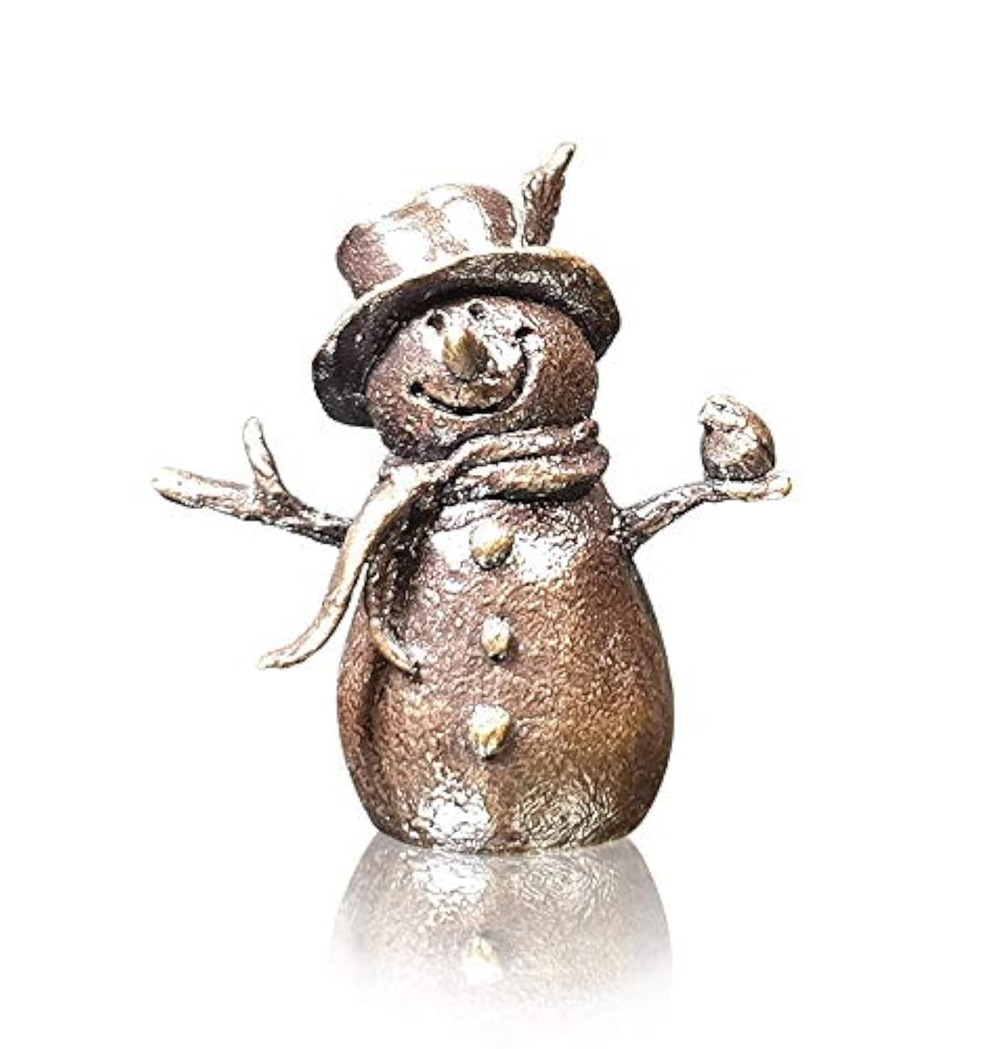 Richard Cooper Butler & Peach Detailed Small Solid Hot Cast Bronze - Christmas Snowman 2090
