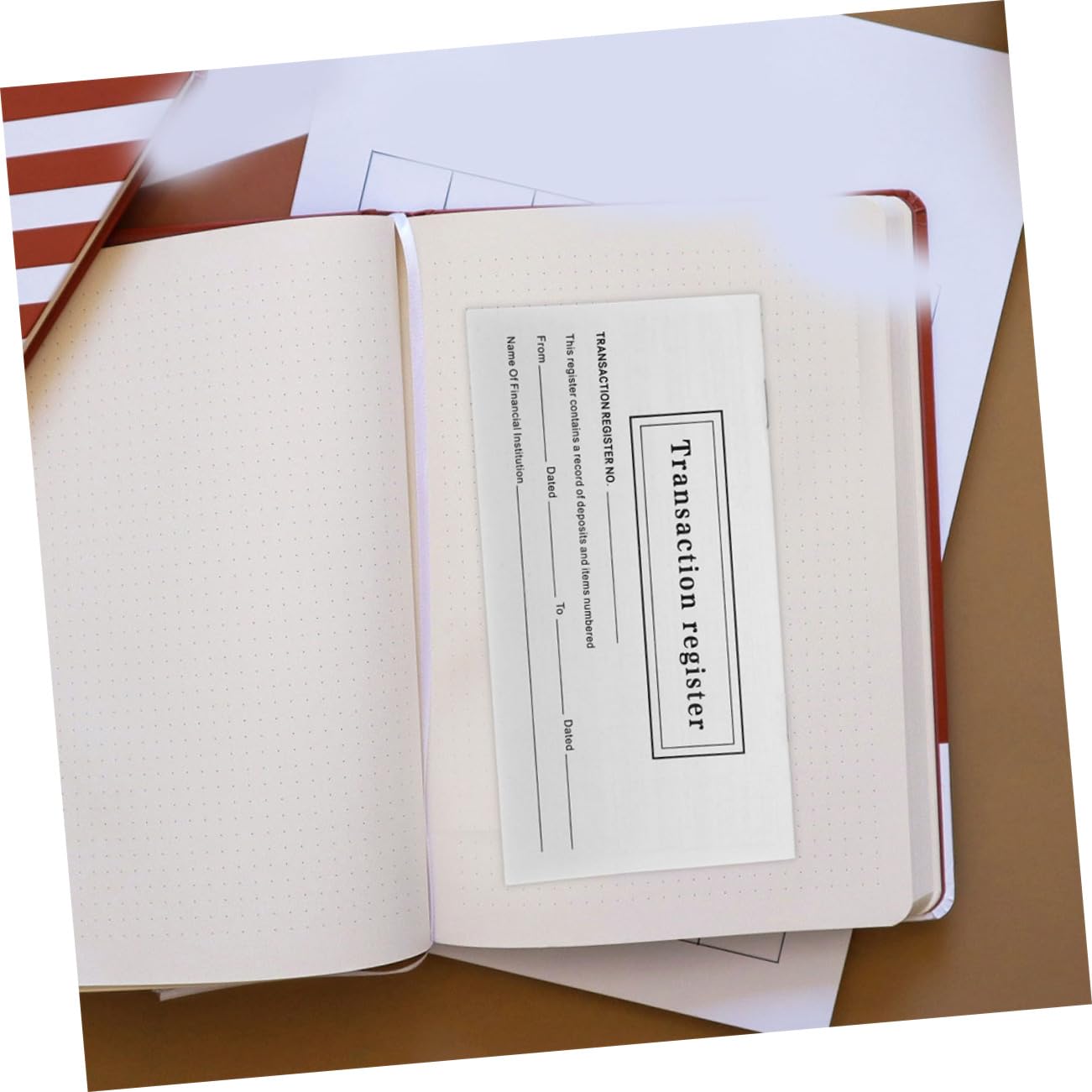 Angoily 20 Carnets de Chèques Personnels A4 8 Feuilles par Carnet Registre Bancaire Solide pour Suivi Financier Bureau et Usage Personnel