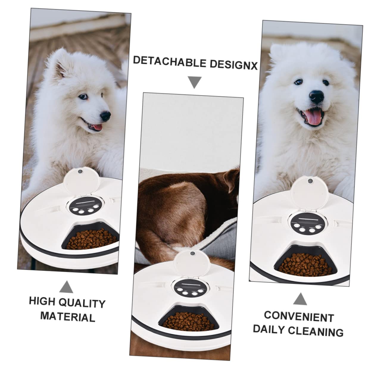 VILLCASE Comedero para Mascotas Comedero para Gatos Cronometrado Plato De Comida para Gatos Contenedor De Comida para Gatos Comedero para Gatitos Abdominales Inteligente Tazón De Comida