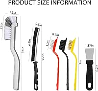 Vista 2 de Cepillo de limpieza de hendiduras - 6 piezas de cerdas duras para ducha y baño herramientas de limpieza