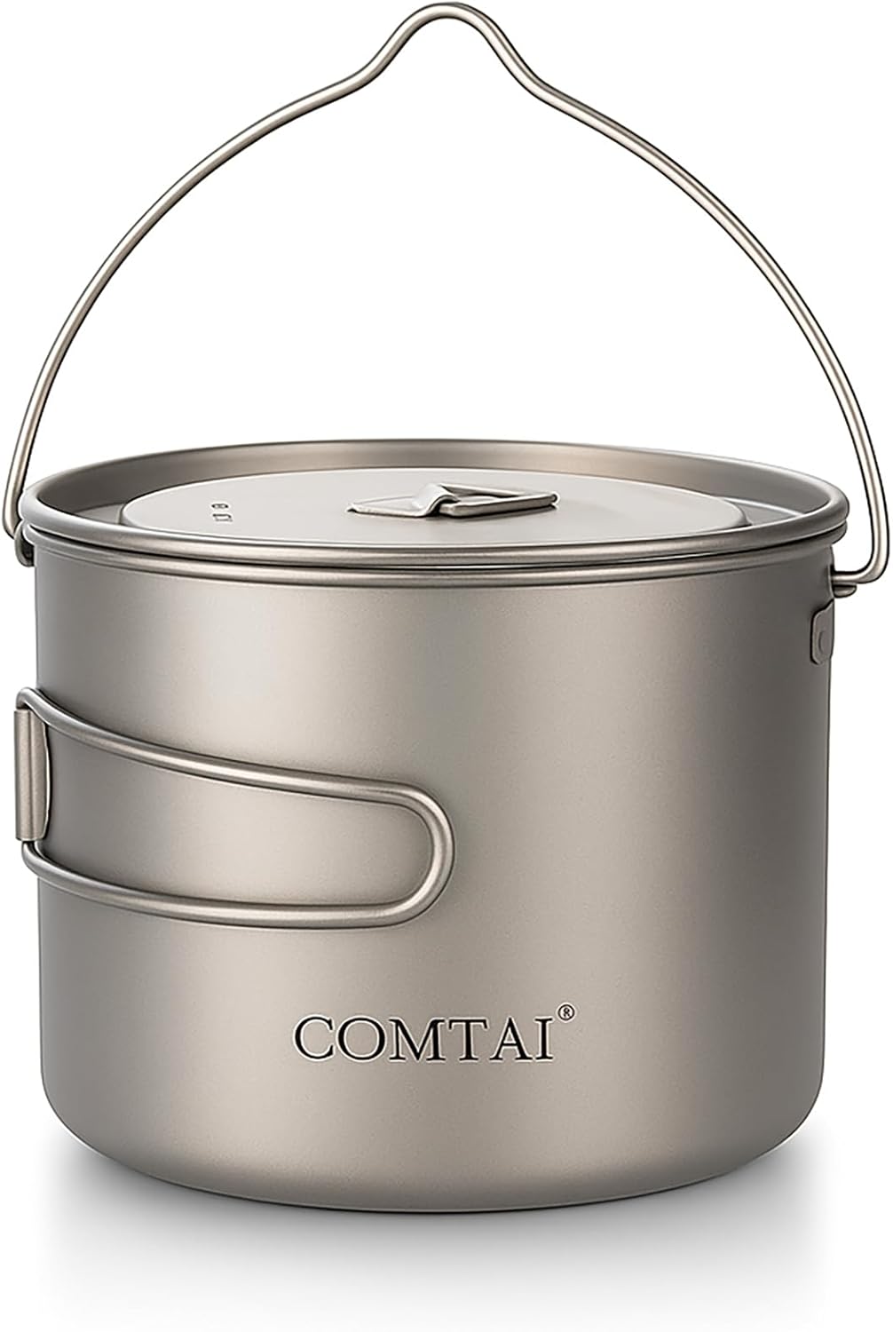 1100ml Titanium Camping Pot with Lid & Bail Handle, Lightweight Backpacking Cookware for Outdoor Hiking Cooking, Ultralight Titanium Cook Pot for Campfire Use 1100ml Titanium Camping Pot with Lid & Bail Handle, Lightweight Backpacking Cookware for Outdoor Hiking Cooking, Ultralight Titanium Cook Pot for Campfire Use