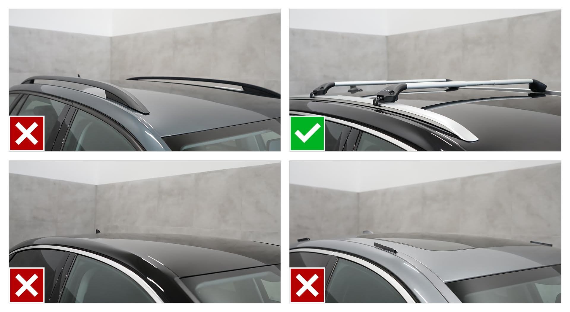 Modula Bagażnik bazowy belki dachowe RELINGI kompatybilne z Ford GALAXY VAN 2015-2023 max 75 kg 78-119 cm Aluminium