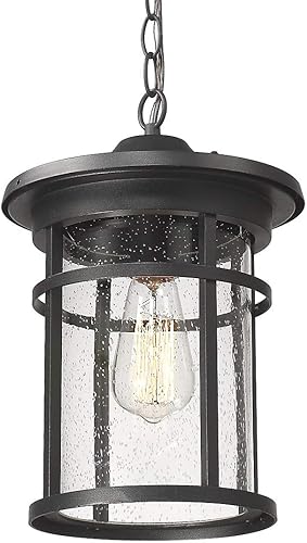 Bestshared Iluminación colgante para exteriores, 1 lámpara colgante para exteriores, para porche, estilo granja, luces de porche exteriores con