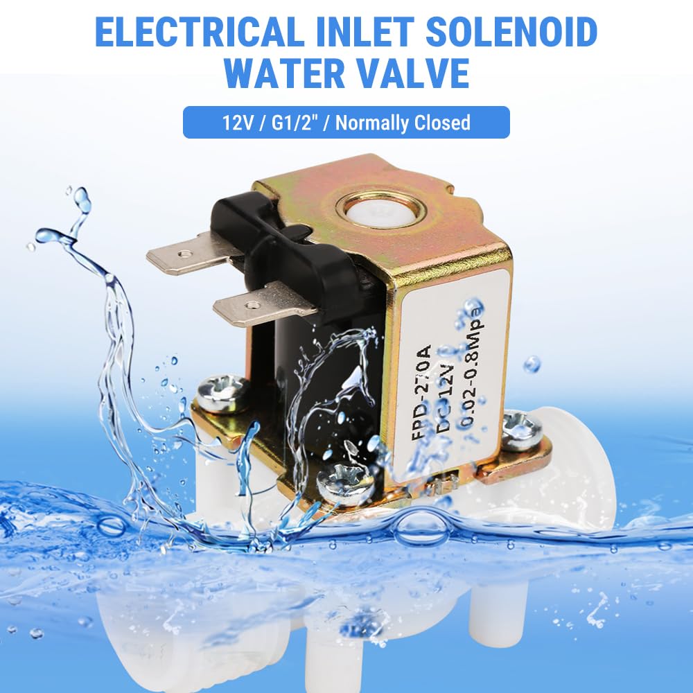 Électrovanne Normalement Fermée 12V – G1/2 Plastique Et Laiton – Pour Eau, Irrigation, Machines à Laver