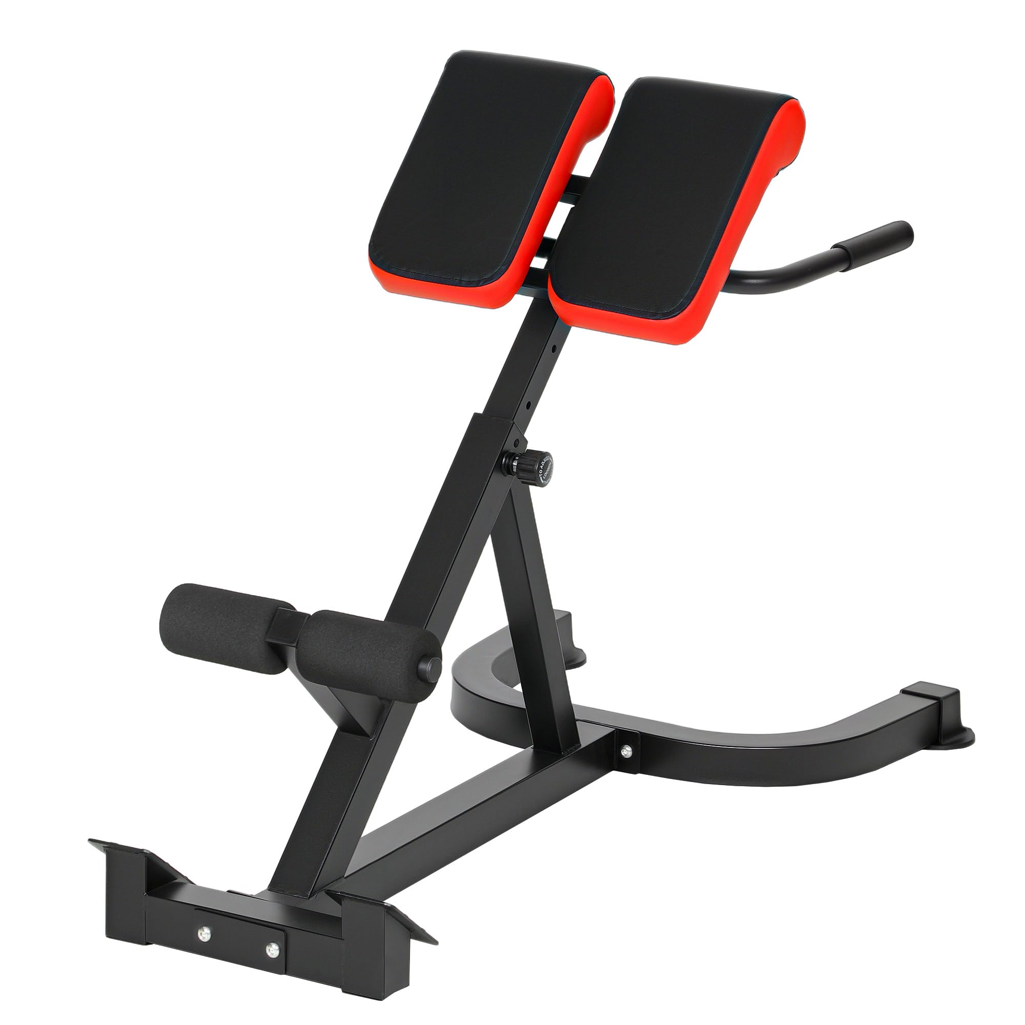 SPORTOW 45-Degree Hyperextension Roman Chair, 5-Level Adjustable Height Back Extension Bench for Glute, Hamstring & Ab Workouts, Multi-Function Heavy-Duty Home Gym Equipment