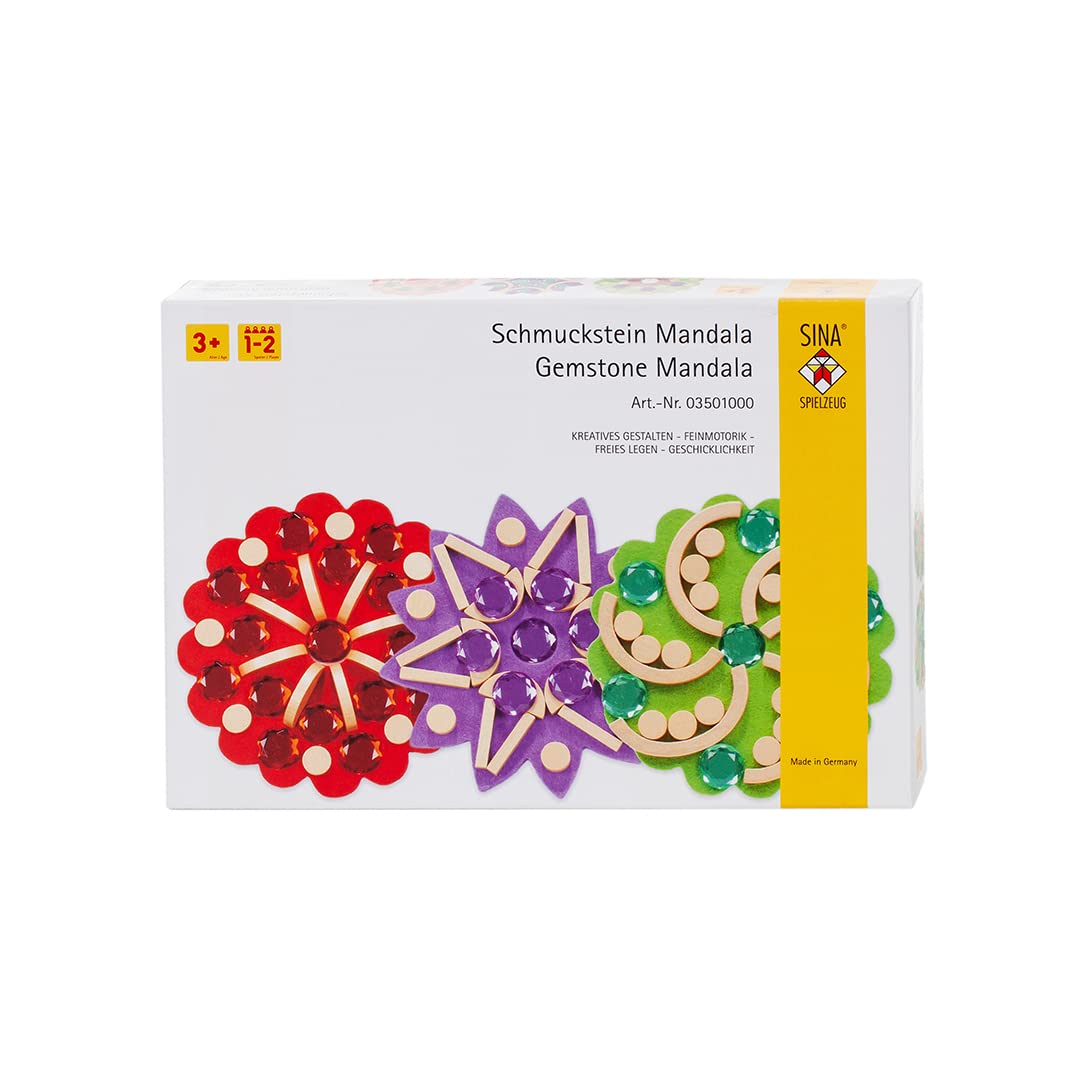 Sina Schmuckstein-Mandala Bastelkit - Kreatives Gestalten - Schmuckherstellung - 3+ Jahre - Nicht Faltbar