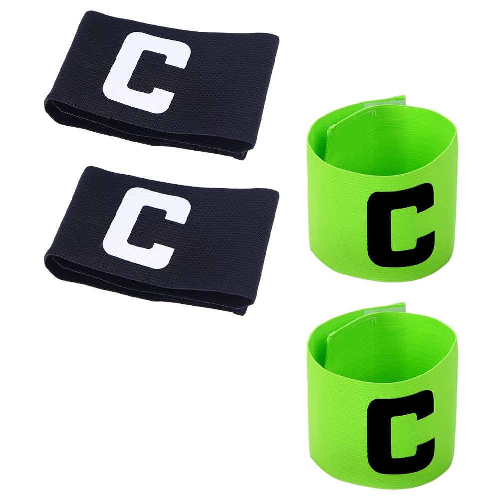 Abaodam 4Pcs captain armband soccer balls for kids soccer for kids basketball for kids football captains armband soccer captain badge captain wrist nylon Portable Football Band elasticity-image-1