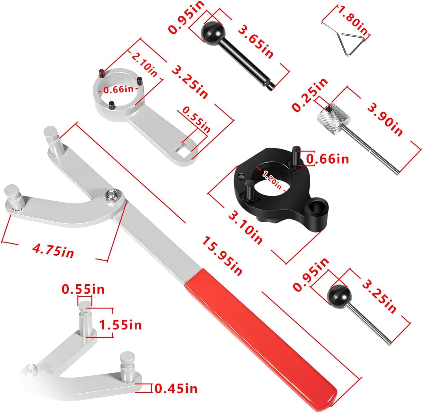3830 Juego de herramientas para correa de distribución para VW/Audi TDI EA288 (CVCA/CRUA) - Incluye T10490, T10492, T10172, T10051, T3359