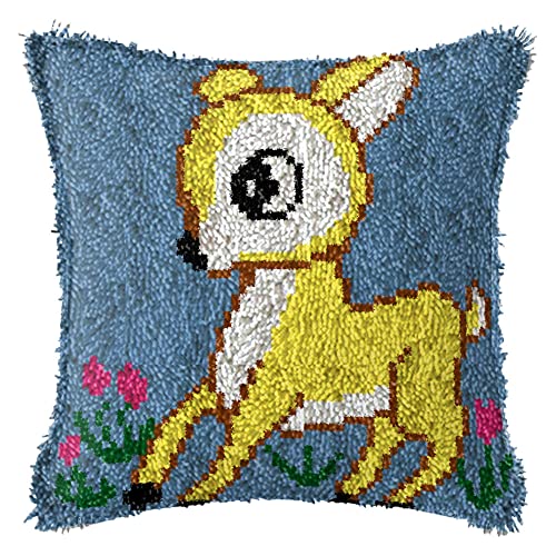 Kit coussin loquet cerf dessin animé pour décorer une chambre d'enfant de 43x43 cm