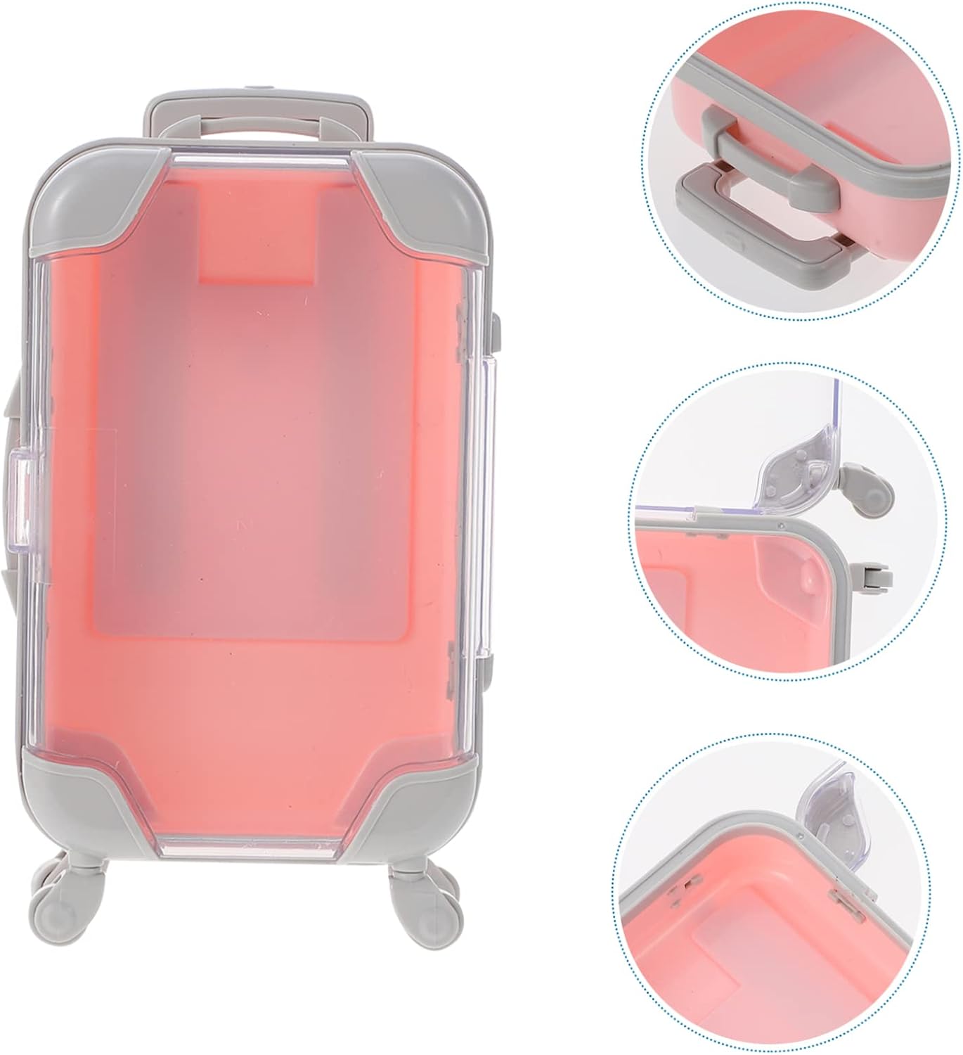 Ipetboom False Eyelashes Storage Box: 2Pieces Plastic False Eyelash Suitcase Mini Luggage Suitcase - Lash Holder Case Lash Tray Organizer Lash Boxes Travel Cosmetic Trolley Case