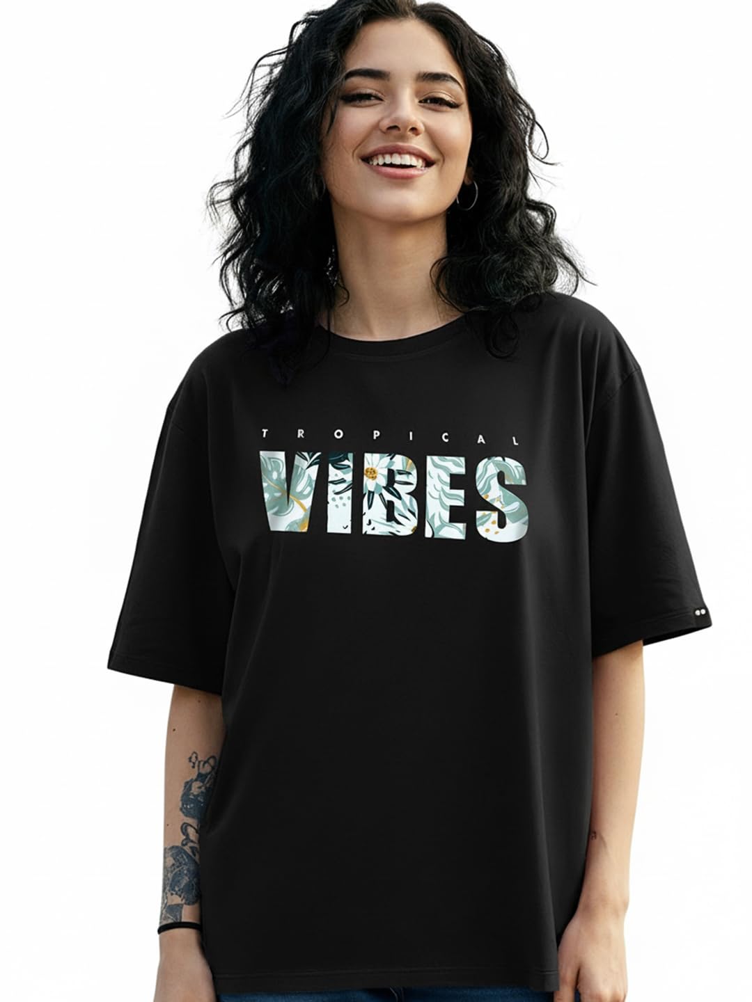 bewakoof Women Cotton Graphic Oversized Fit T-Shirt-picture-24