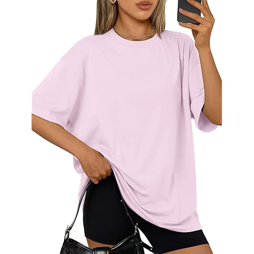 Trendy Queen Womens Oversized Summer T Shirts Plus Size Batwing Cute Casual Tops Short Sleeves Fashion Workout Clothes