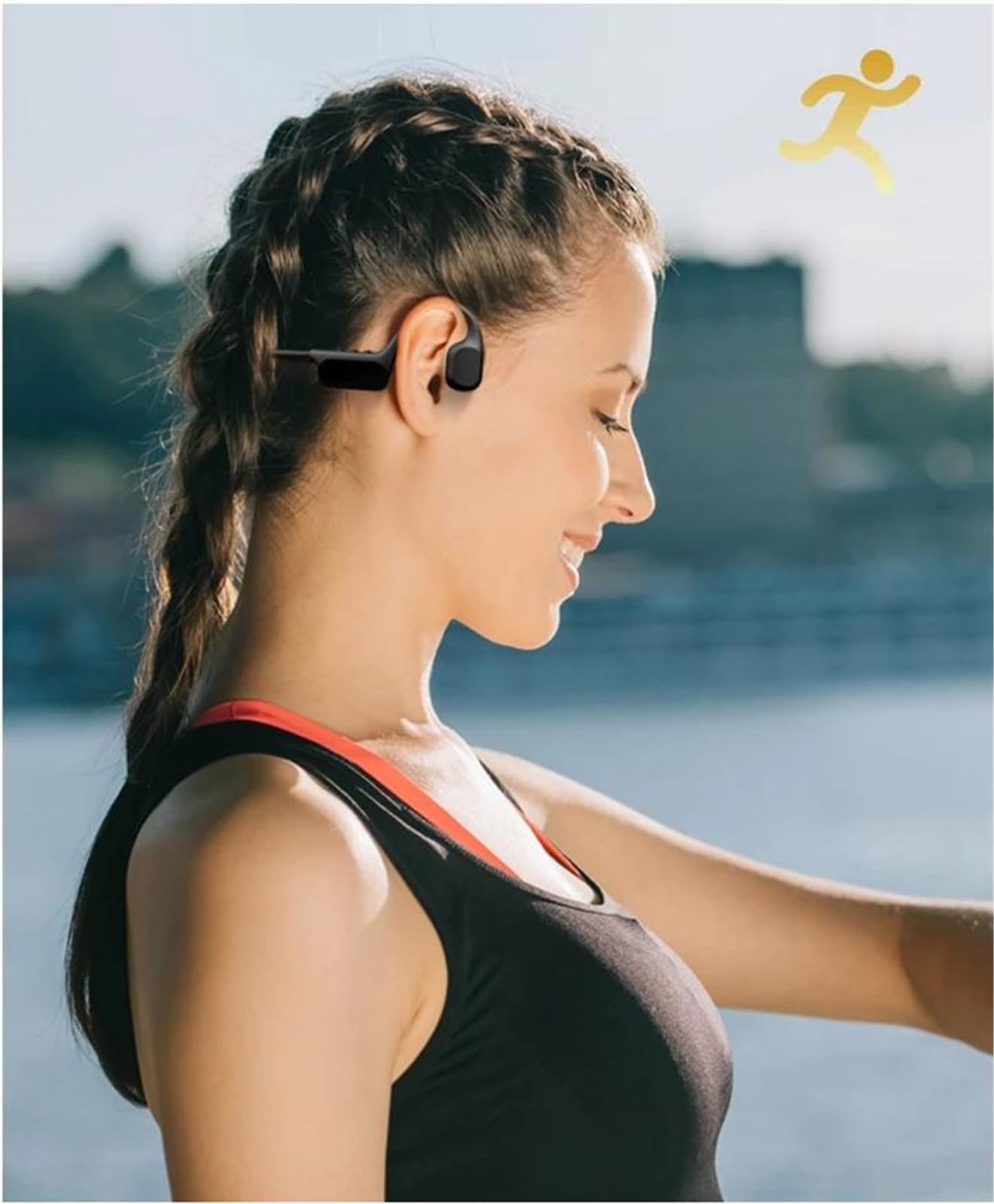 IPX8 wodoodporne przewodnictwo kostne bezprzewodowe słuchawki Bluetooth 5,4 + 32 GB RAM odtwarzacz MP3 HIFI muzyka sport pływanie zestaw słuchawkowy z mikrofonem (czarny)