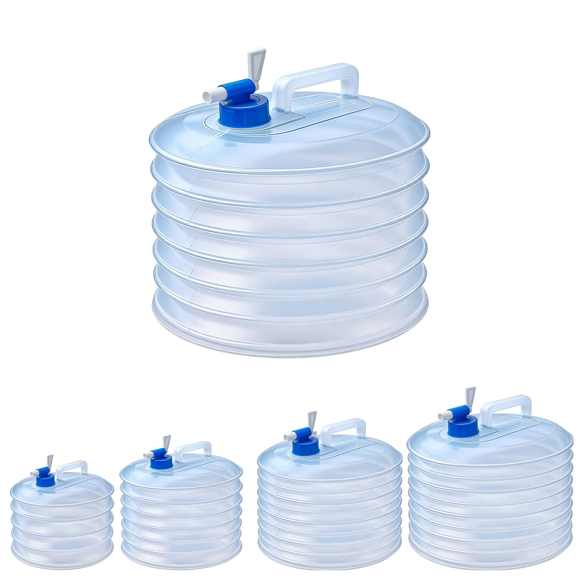 qoqidun Water Container 3L 5L 10L 15L, Collapsible Water Container Water Carrier with Tap, Portable Large Water Storage Container for Camping Sports Outdoor Hiking Use, BPA Free and Stable 5L