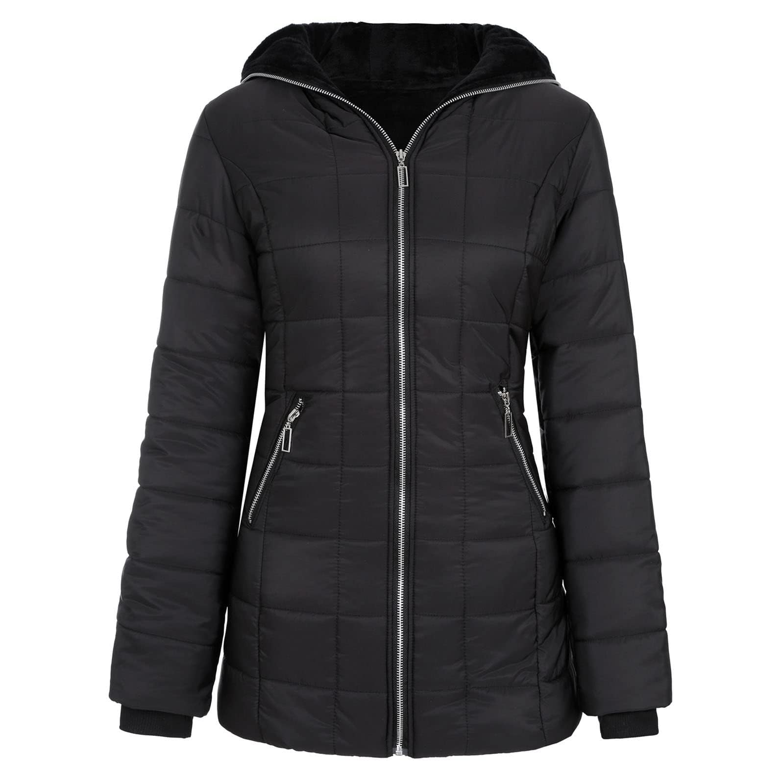 ORANDESIGNE Cappotti Pelliccia Donna Cappotto Cappuccio Giacca Calda Giubbotto Trapuntato Cappotto Elegante Giacca Invernale Cappotti Lunghi con Tasca