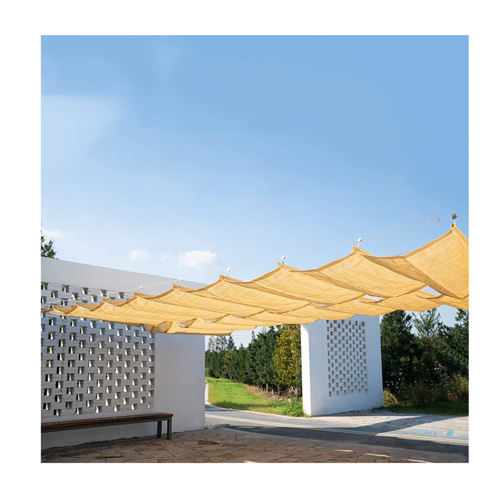 Voile d'ombrage rétractable et réglable pour terrasse et pergola