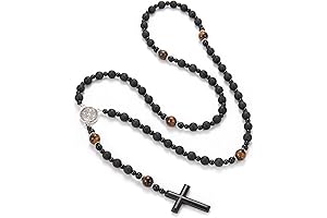 Rosario de Plata 925 para Hombres, Collar con Cuentas de Malaquita, Ojo...