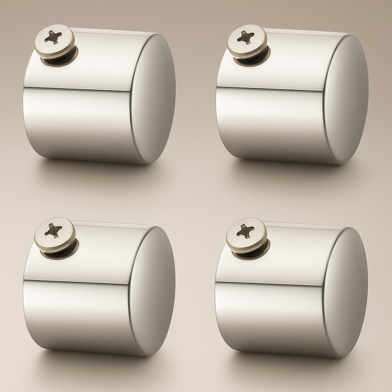 Elite Heavy Stainless Steel Decorative Round Curtain Rod End Cap Finials for Door and Window 1 Inch Curtain Rod Accessories- 4pcs