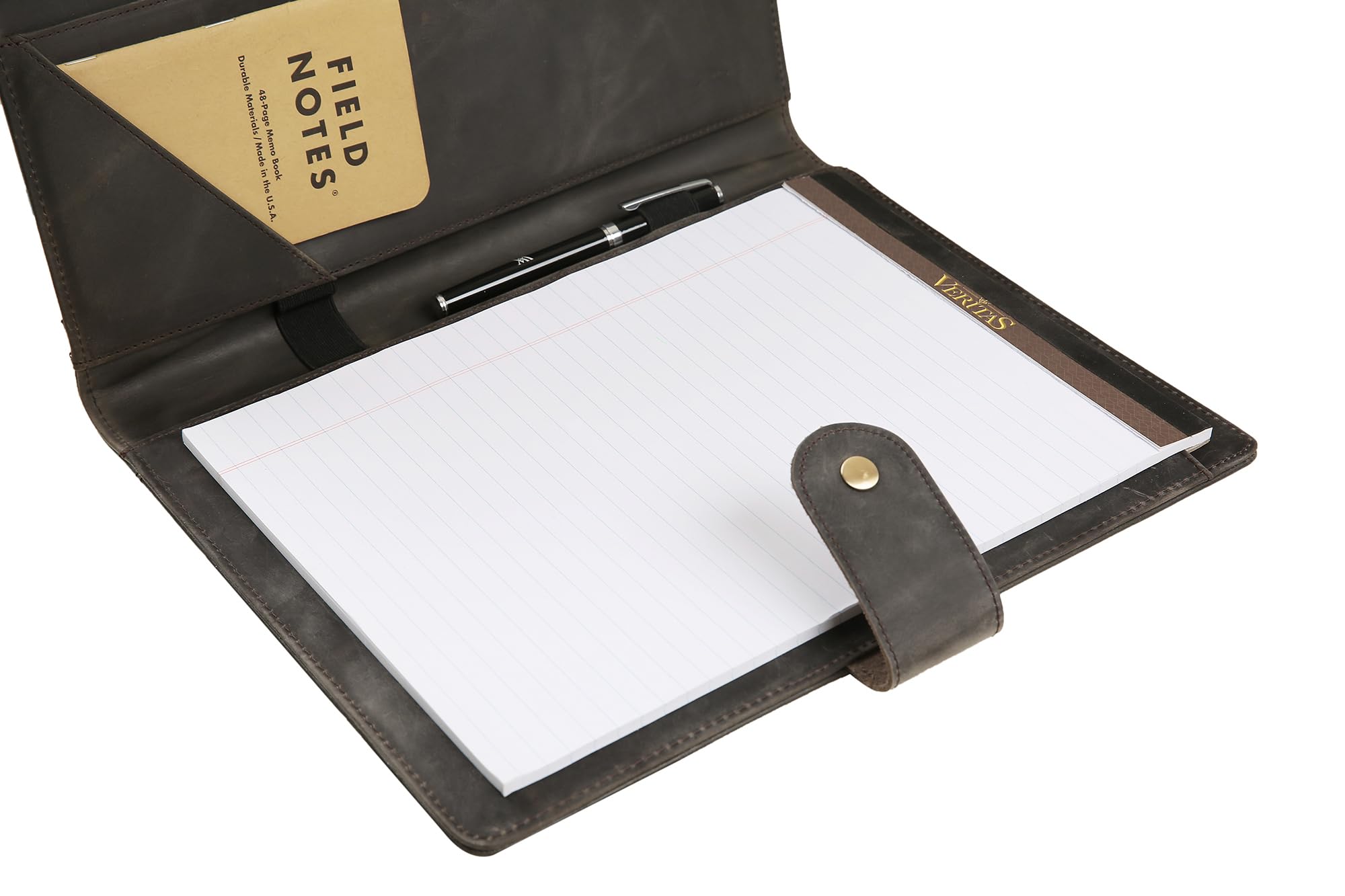 Portefeuille en cuir personnalisé pour homme, porte-documents en cuir pour femme, dossier de CV d'affaires, bloc-notes en cuir, support de bloc-notes en cuir A4 (gris, non personnalisé)