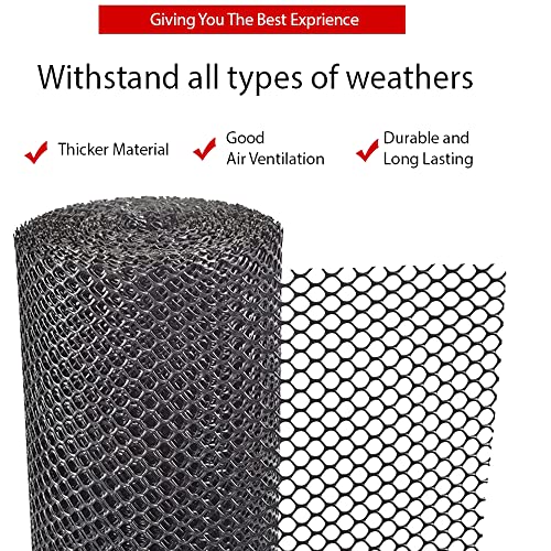 Image of SAI Balaji 3.3 Feet Height X 20 Feet Length UV Stabilized PVC Tree Guard Net Fencing net Fencing Mesh Anti Bird Net Black Color SBO12