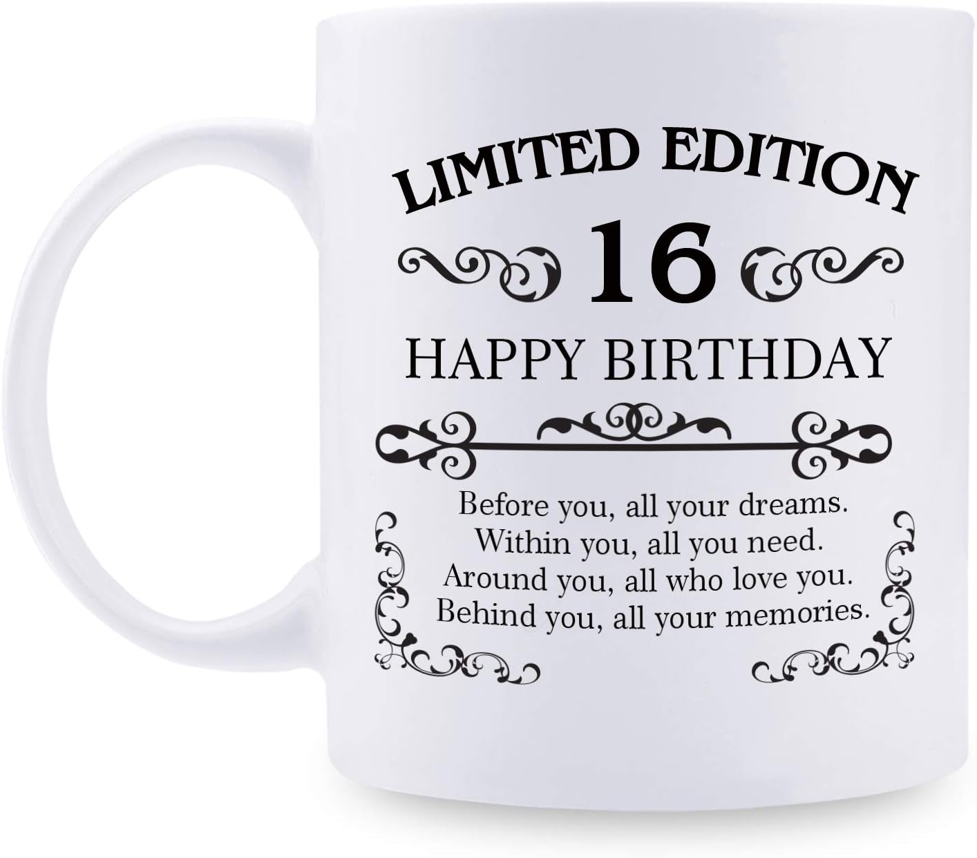 aiyaya 16th Birthday Gifts for Girl Boy - 11 oz Coffee Mug - 16 Year Old Present Ideas for Son, Daughter, Sister, Brother, Friend, Colleague, Classmate (16th Birthday Gift)