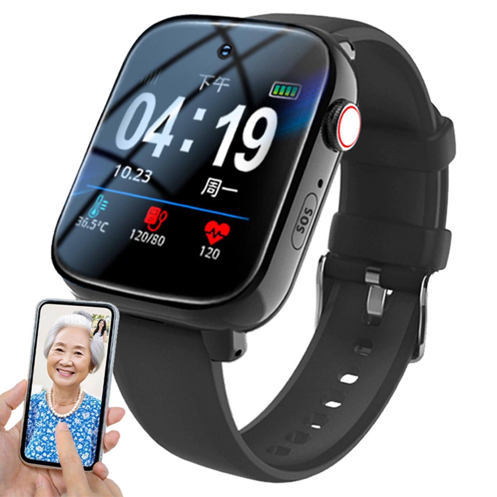 Dispositivos De Alerta De Caídas Para Personas Mayores, Con Detección De Caídas, Rastreador Gps Para Demencia Y Alzheimer, Botón Sos, Monitoreo De Salud, Videollamada HD, Resistente Al Agua Ip67