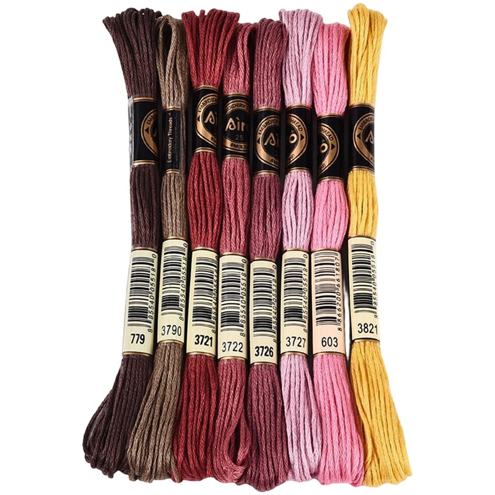 8 Skeins 70 Yards Dark Pink Embroidery Floss for Jewelry Knitting