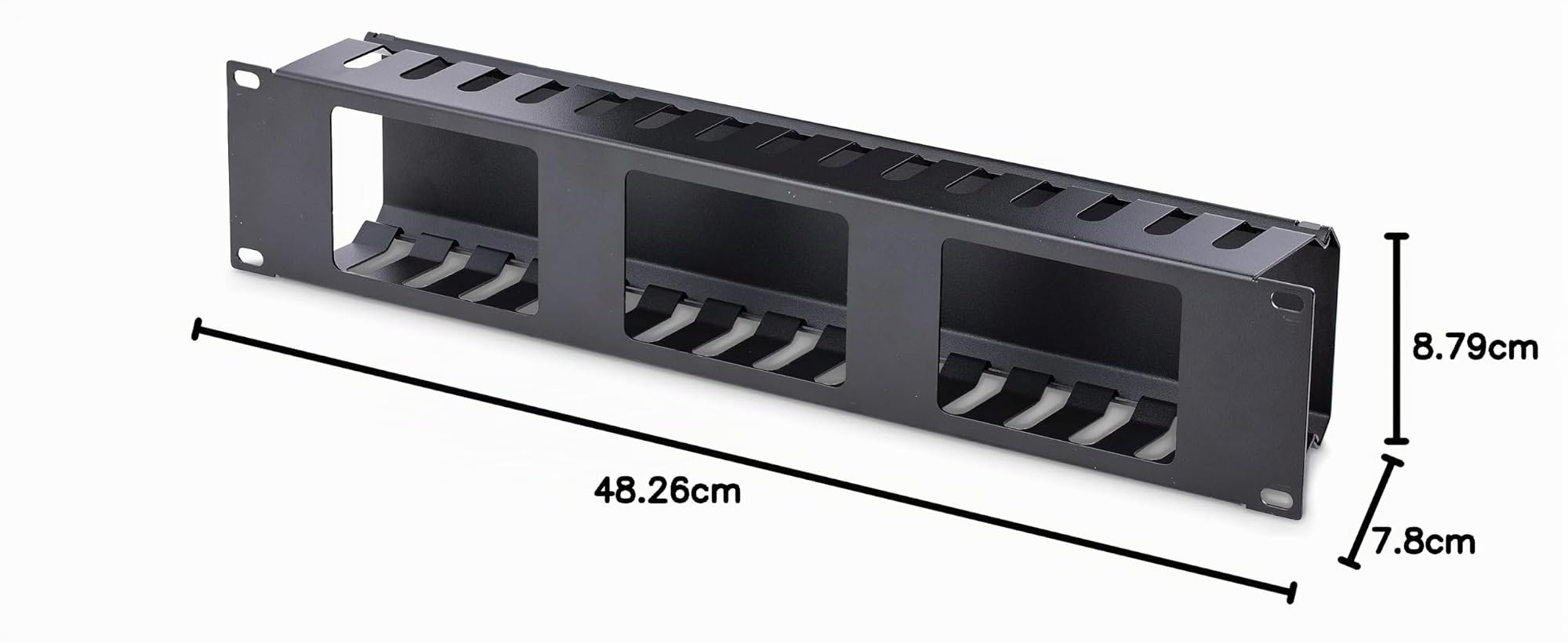 StarTech Goulotte Horizontale à Doigts 2U avec Couvercle, Rack 19po, Acier | Conduit de câbles, Trous de passage, Couvercle amovible, Câbles enroulés, Armoire, CMDUCT2U