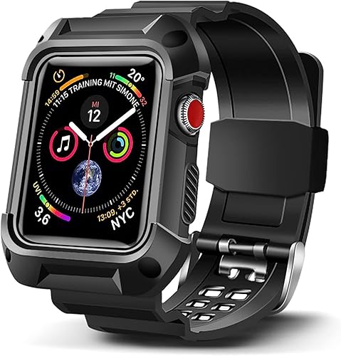 OCYCLONE Compatible for Apple Watch Band Series 8 7 SE 6 5 4 3 2 1, Watch Band with Case Fit with Apple Watch 38mm 40mm 41mm 42mm 44mm 45mm for