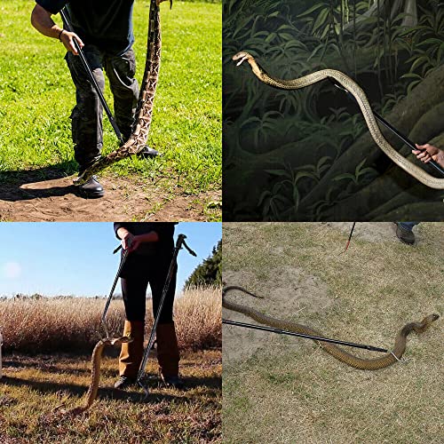 57" Retractable Snake Hook, Ic Iclover Professional Reptile Grabber Snake Catcher, Aluminum Alloy Telescopping Snake Handling Tool With Stainless Steel Soft Grip, For Catching Controlling Moving Snake #TOP6