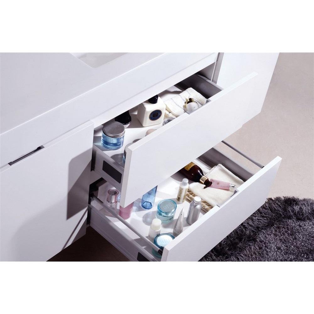 Buy Kubebath Bliss 60" Double Sink High Gloss White Wall Mount Floating