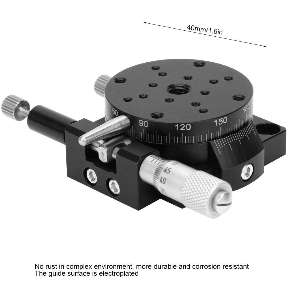 R-Achse Manueller Lineartisch 40x40mm RSP40-L Schneidestation Manuell einstellbare Gleitplattform 40mm für Mikrometer